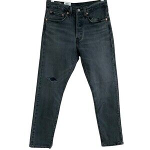 Levi’s Black Washed Distressed 501 Skinny High Rise Jeans 26